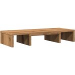 Helloshop26 - support de moniteur table meuble bureau r�glable artisanal bois d'ing�nierie marron