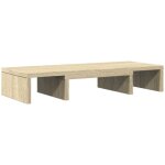 Helloshop26 - support de moniteur table meuble bureau rglable sonoma bois d'ingnierie marron