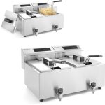 Hendi - friteuse  panneau numrique mastercook avec robinet 2x8l 2x3500w