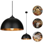 Hengda - swanew lot de 2 lustre suspension abat - jour industrielle rtro lustre abat - jour noir lampe ...