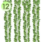 Swanew 24 pices artificiel lierre 2. 4m guirlande plante artificielle exterieur faux lierre feuillage ...