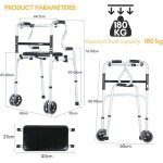 Swanew dambulateur 4 roues pliable. cadre de marche. hauteur rglable. lger en d'aluminium. fixe et ...