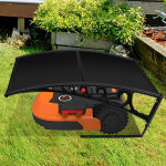 Swanew garage de tondeuse pour robot abri 106x87x50 cm toit noir cadre en acier noir garage pour tondeuse ...