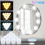 Swanew lumire de miroir pour le maquillage , 10 ampoules pour coiffeuse maquillage usb avec interrupteur, ...