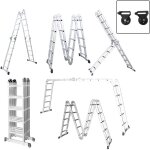 Échelle télescopique Échelle pliant multifonction5. 56m 6 en 1 pliable en aluminium avec 2 montants 4x5 ... Échelle télescopique Échelle pliant multifonction5. 56m 6 en 1 pliable en aluminium avec 2 montants 4x5 ...