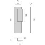 Heracles - poign�e pali�re aluminium type bastille 70x250mm champagne bec de cane i - 231102