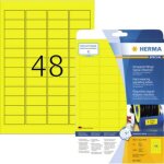 Herma 8030 etiquette plastique 45. 7 x 21. 2 mm film de polyester jaune 1200 pc(s) fixation extra - forte ...