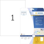 Etiquette plastique herma 4375 210 x 297 mm film de polyester transparent 25 pc(s) fixation permanente ... Etiquette plastique herma 4375 210 x 297 mm film de polyester transparent 25 pc(s) fixation permanente ...