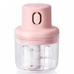 Herzberg - hachoir lectrique portable sans fil 250ml rose hg03176 - pnk