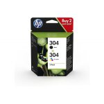 Hewlett packard - pack cartouche d encre hp 304 noir + cartouche d encre hp 304 cyan, magenta, jaune