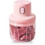 Hg03176 - pnk, hachoir �lectrique portable sans fil 250ml rose, lame en acier inoxydable, moteur 45 w, ...