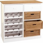 Hhg - jamais utilis�] �tag�re � vin 307, commode / meuble pour 12 bouteilles avec tiroirs, style campagne ...