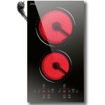 Plaque vitrocramique avec prise, plaque de cuisson vitrocramique 2 feux encastrable, 30cm, 3000w, commande ...