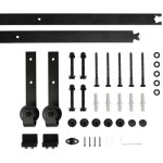 Hofuton kit de quincaillerie porte de grange 200cm - 6. 6ft kit de rail pour systme porte coulissante ...