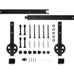 Wyctin - hofuton rail porte coulissante 183cm kit roulette suspendue systeme noir Wyctin - hofuton rail porte coulissante 183cm kit roulette suspendue systeme noir