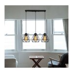 Hofuton rtro lustre suspension industrielle cage diamant plafonnier luminaire salle  manger couloir ...