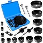 Hole saw set, ultrixe 22pcs scie cloche bi - m�tal, circulaires 19 pi�ces avec 13 scies � 19 - 127 mm, ...