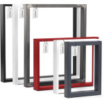 Holzbrink - 1x pied de table en profil�s d'acier 80x20 mm, cadre 30x43 cm, noir fonc�, hlt - 01 - c - ...