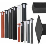 Holzbrink - pied de table en acier profil carr� 40x40 mm, hauteur: 43 cm, gris anthracite, 4 pcs, hlt ...