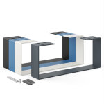 Holzbrink - pied de table en mtal gris 1 pice support de table / cadre pour table basse, table  manger, ...