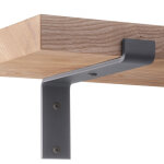 Holzbrink - querre en acier pour �tag�re murale, support d'�tag�re en m�tal 250 mm, gris, forme z, kit ...