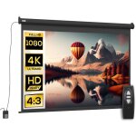 Homcom - ecran de projection motorisé home - cinéma format 4:3 84 pouces 171l x 130h cm noir Homcom - ecran de projection motorisé home - cinéma format 4:3 84 pouces 171l x 130h cm noir