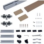 Homcom - kit de porte coulissante syst�me galandage pour porte �paisseur 35 - 45 mm longueur rail 2 m ...