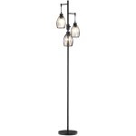 Homcom - lampadaire design industriel 3 ttes 40 w max. luminosit rglable mtal filaire acier noir