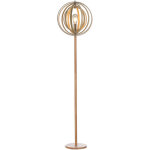 Homcom lampadaire sur pied circulaire 40 w max. abat - jour bois naturel clair dim. � 38 x 160 cm - bois ...
