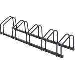 Homcom - rtelier 5 vlos range - vlos support rangement vlo 135l x 33l x 27h cm acier noir