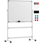 Tableau blanc magn�tique sur roulettes double face - tableau rotatif avec �tag�re - nombreux accessoires ...