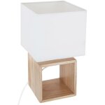 Atmosphera - lampe pojo bois h32cm crateur d'intrieur