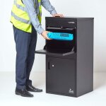 Smart parcel box? - bo�te aux lettres / colis extra - large noir � acc�s frontal et arri�re en acier