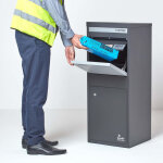 Homescapes - smart parcel box? - bo�te aux lettres / colis large gris fonc� � acc�s frontal et arri�re ...