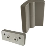 Homewell - paumelle gauche en nylon avec cache vis pour + cale de paumelle pour cabines sanitaires - ...