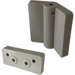 Homewell - paumelle � ressort en nylon droite avec cache vis + cale de paumelle pour cabines sanitaires ...