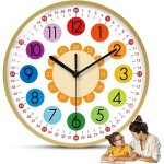 Horloge murale pour enfants, calendrier d'apprentissage et d'enseignement pr�coce, horloge couleur pour ...