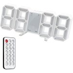 Horloge murale num�rique led 3d r�veil lumineux fonction sans bruit snooze luminosit� r�glable 12 / 24 ...