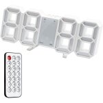 Horloge murale num�rique led 3d r�veil lumineux fonction sans bruit snooze luminosit� r�glable 12 / 24 ...