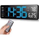 Horloge murale numrique led avec tlcommande positif compte  rebours luminosit rglable pendules ...