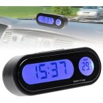 Horloge de tableau de bord de voiture, lcd num�rique � l'int�rieur de la voiture, thermom�tre avec r�tro�clair ...