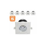 Horoz electric - lot de 5 spots led �tanches ip65 6w carr�