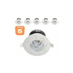 Horoz electric - lot de 5 spots led �tanches ip65 6w rond