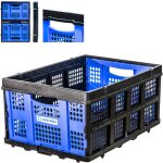 Caisse rangement plastique pliable, bac de rangement empilable, grand bac 56x41x27cm, capacit� 49l, stockage ...