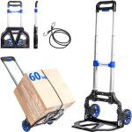 Diable pliant en aluminium, 2 roues diable pliable demenagement et transport de matriau, compact, lger, ...