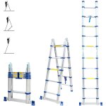 Echelle tlescopique articule 3, 2m stempakt, escabeau 2x5 marches pliable professionnel multifonction, ...