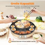 Hot pot barbecue 2 en 1 �lectrique et raclette 2200 w - facile � nettoyer - pour la maison, la casserole ...