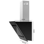 Hotte aspirante 60 cm bolero flux dt 608002 glass black a + + hottes avec puissance d'aspiration de 800m3 ...