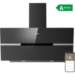 Hotte aspirante inclinée 90cm wi - fi connectée 650m3 / h booster filtres inclus hotte de cuisine tactile ... Hotte aspirante inclinée 90cm wi - fi connectée 650m3 / h booster filtres inclus hotte de cuisine tactile ...