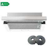 Hotte aspirante encastrable 60 cm, filtre t�lescopique, 400 m� / h, a + + + , 2 vitesses, �clairage led, ...